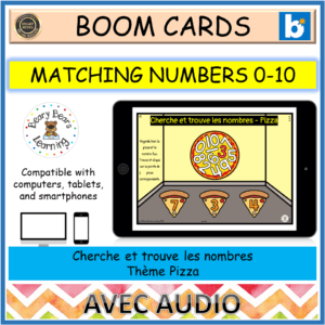 Pizza Nombres 0-10 Alimentation | MATCHING NUMBERS TO 10 FRENCH Boom Cards